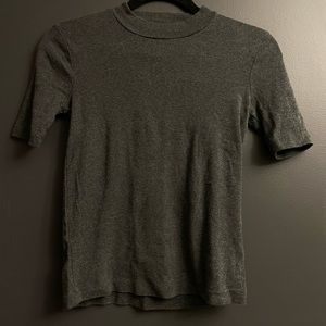 Madewell Gray Mockneck 3/4 Sleeve Tee - xxs